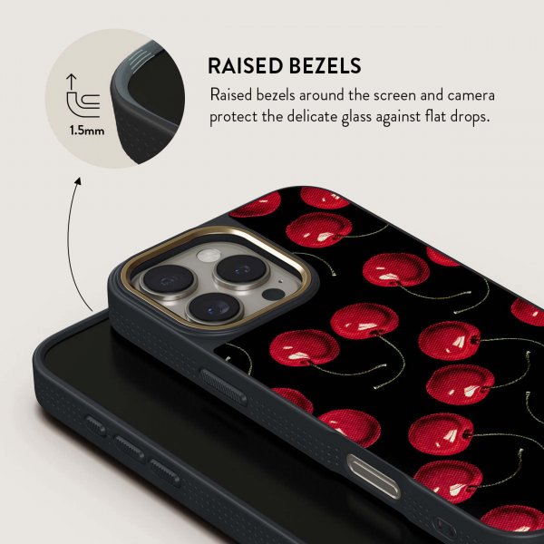 Burga iPhone 15 Deksel Elite Dark MagSafe Cherrybomb