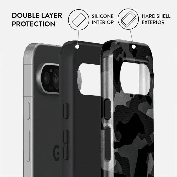 Burga Google Pixel 9/Pixel 9 Pro Deksel Tough Night Black Camo