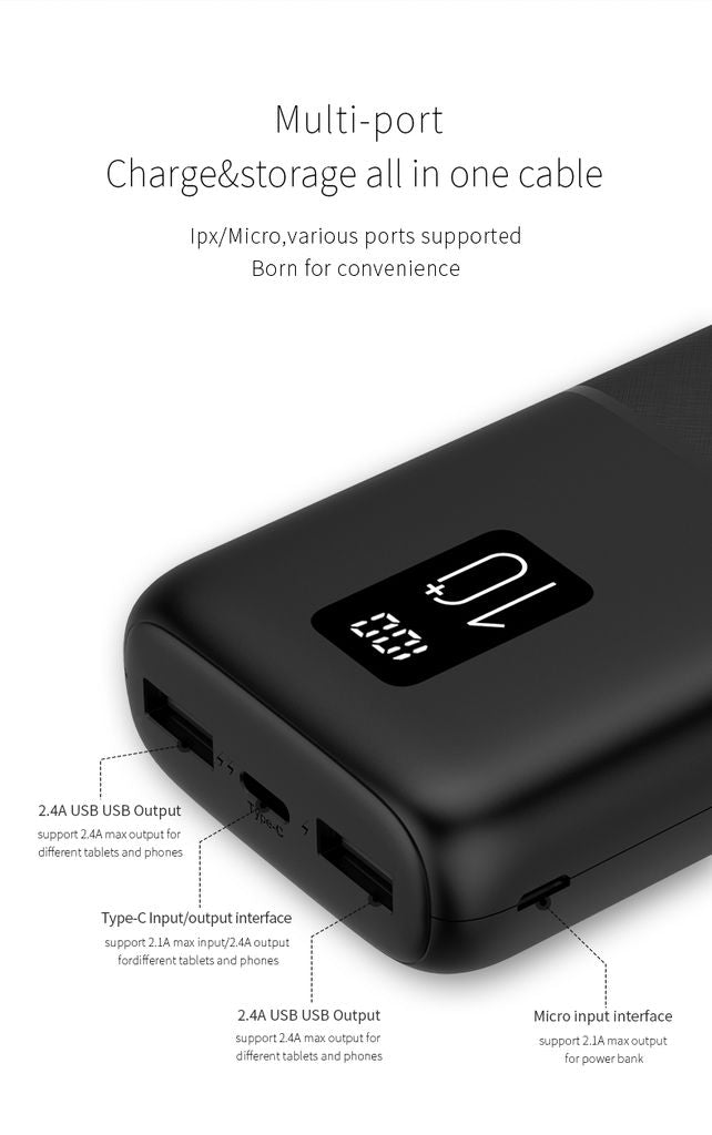 SiGN Mini Powerbank med Display 10 000mAh Svart