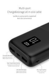 SiGN Mini Powerbank med Display 10 000mAh Svart