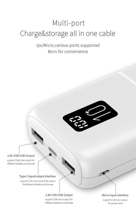 SiGN Mini Powerbank med Display 10 000mAh Hvit