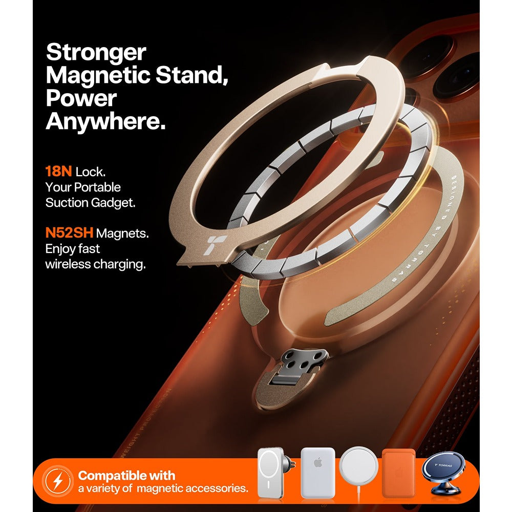Torras iPhone 17 Pro Max Deksel Ostand Q3 Air Energy Oransje