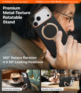 Torras iPhone 17 Pro Deksel Ostand Q3 Vegskin Obsidian Black