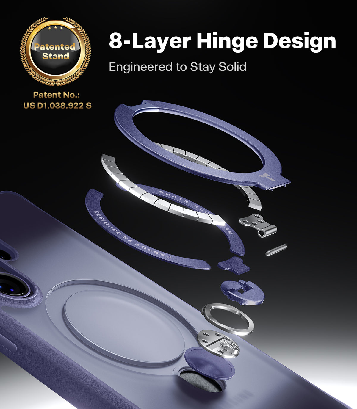 Torras Samsung Galaxy S26 Ultra Deksel Ostand Q3 Spin Violet Surge