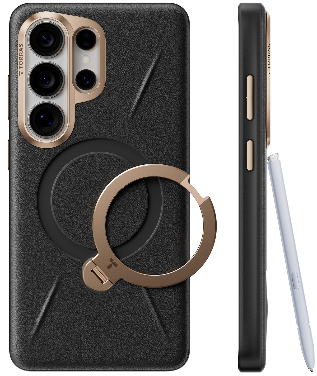 Torras Samsung Galaxy S26 Ultra Deksel Ostand Q3 Vegskin Obsidian Black