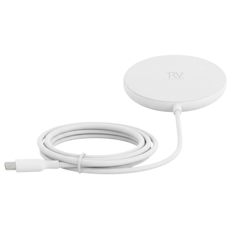 Rvelon Trådløs MagSafe Lader med stativ Qi2 15W USB-C Hvit