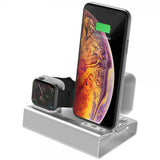 3-i-1 Holder for iPhone, Apple Watch og AirPods Sølv