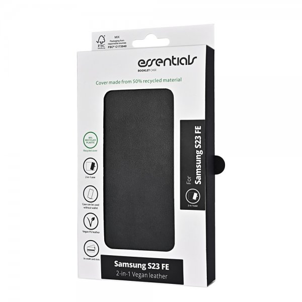 Essentials Samsung Galaxy S23 FE Etui 2-in-1 Vegan Leather Svart