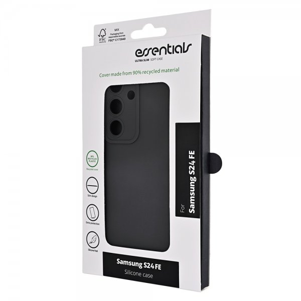 Essentials Samsung Galaxy S24 FE Deksel Silicone Case Svart