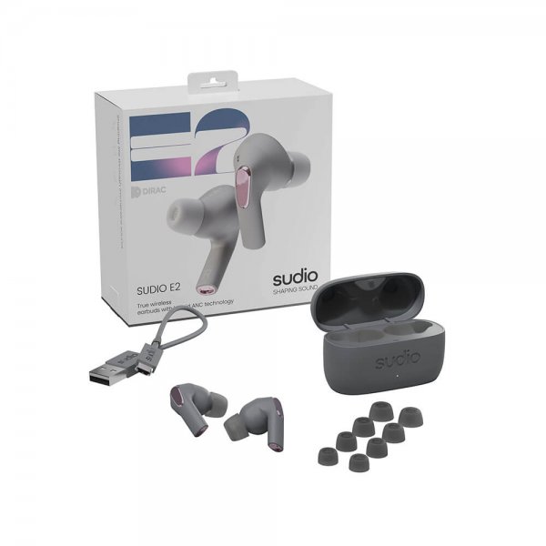 Sudio E2 Trådløse Hodetelefoner In-Ear TWS ANC Slate Grey