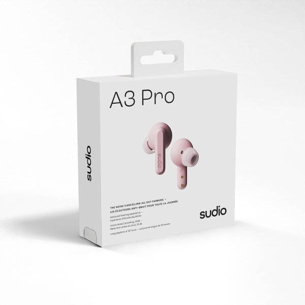 Sudio Trådløse Hodetelefoner A3 Pro ANC Blush Pink