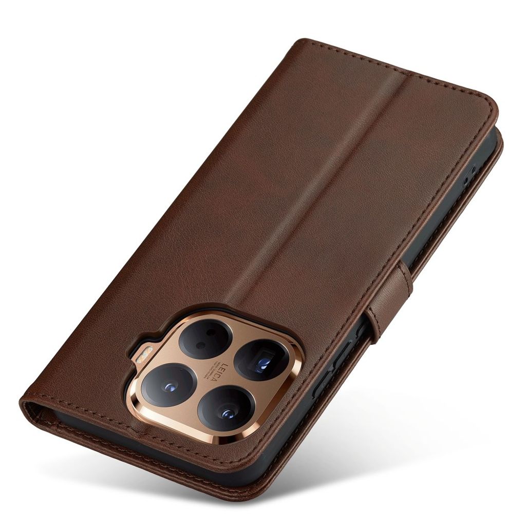 Lc.Imeeke Xiaomi 17T Pro Etui med Kortlomme Stativfunksjon Mørkebrun
