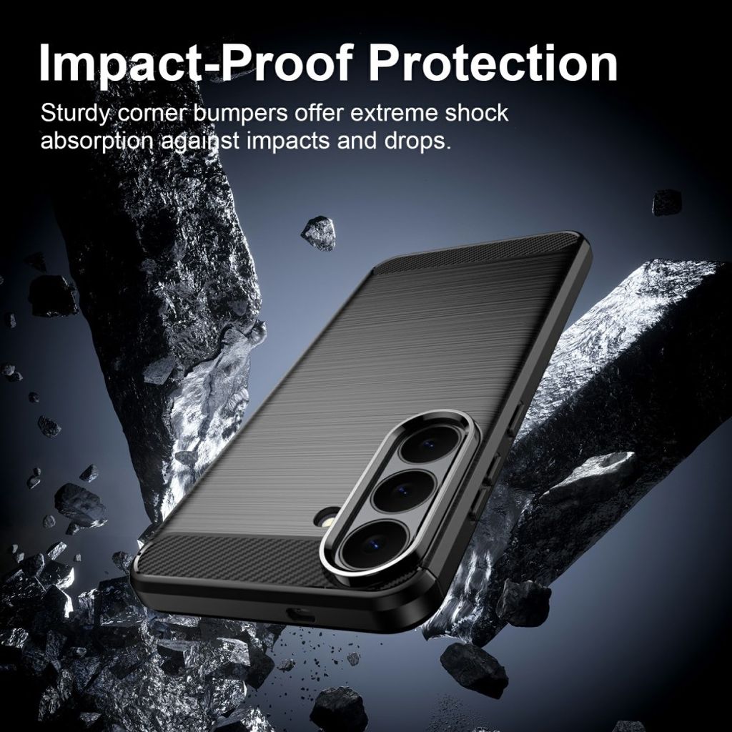 Samsung Galaxy S26 FE Deksel Borstad Kolfibertextur Svart