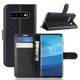 Samsung Galaxy S10 Mobilplånbok Litchi Svart