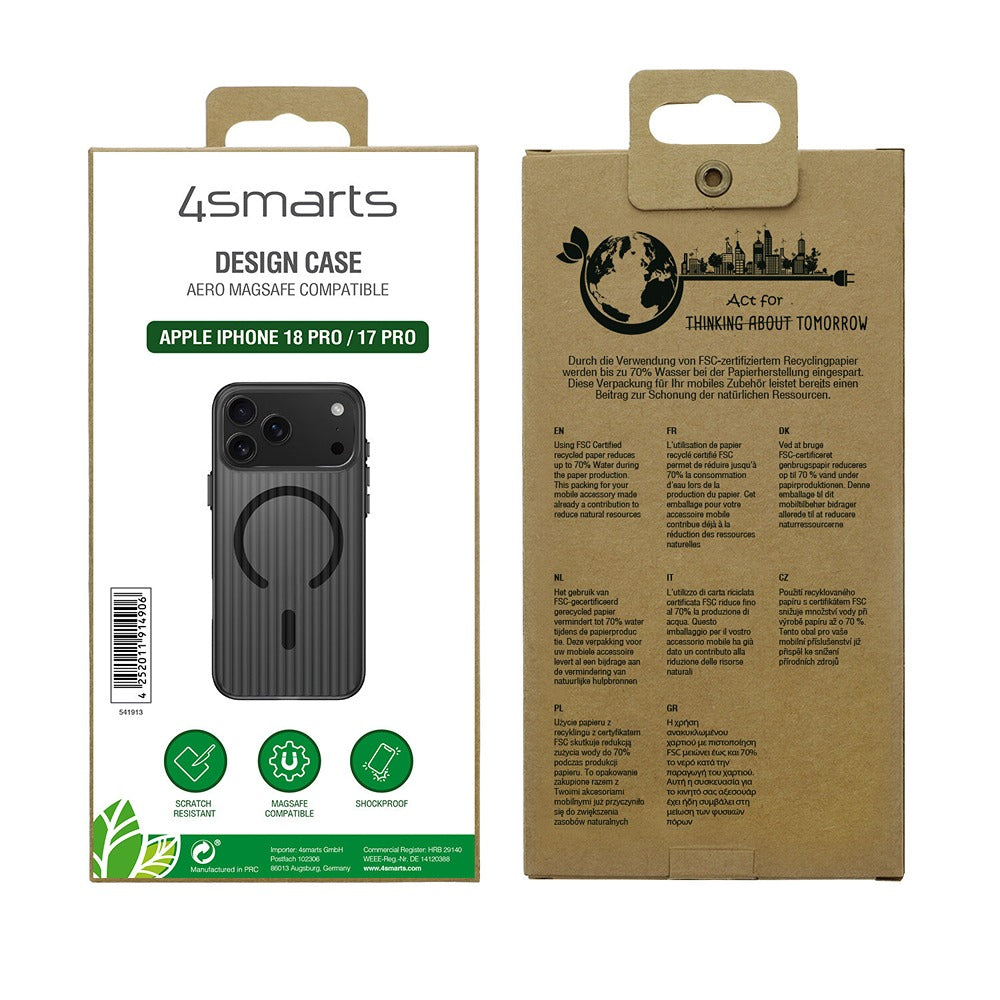 4smarts iPhone 17 Pro/iPhone 18 Pro Deksel Aero MagSafe Svart