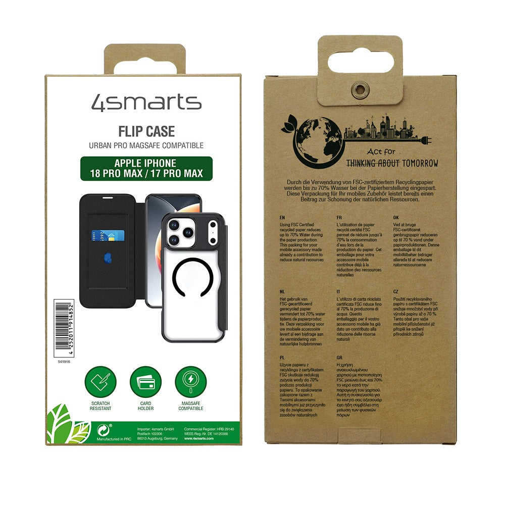 4smarts iPhone 17 Pro Max/iPhone 18 Pro Max Etui Urban Pro MagSafe Svart