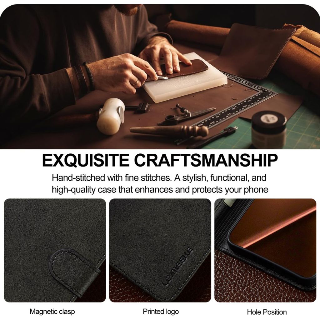 Lc.Imeeke Xiaomi 17T Pro Etui med Kortlomme Stativfunksjon Svart