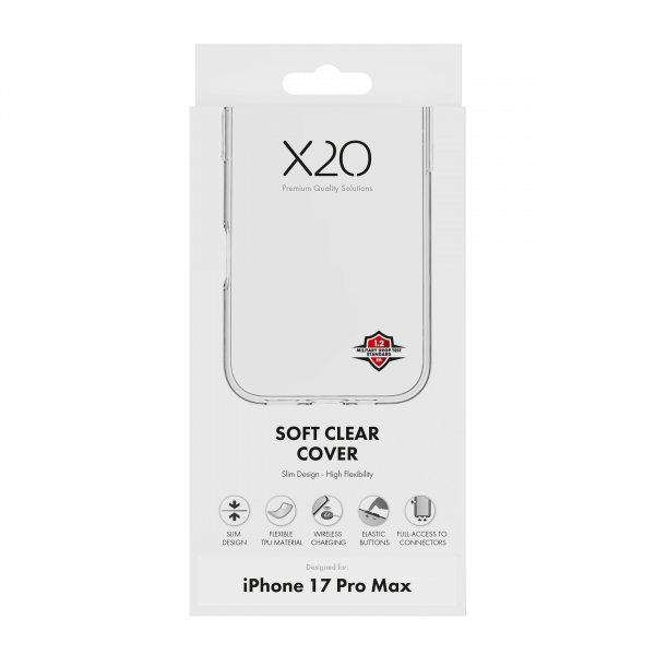 X2O iPhone 17 Pro Max Deksel Soft Clear Cover Transparent