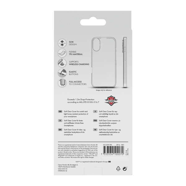 X2O iPhone 17 Pro Max Deksel Soft Clear Cover Transparent