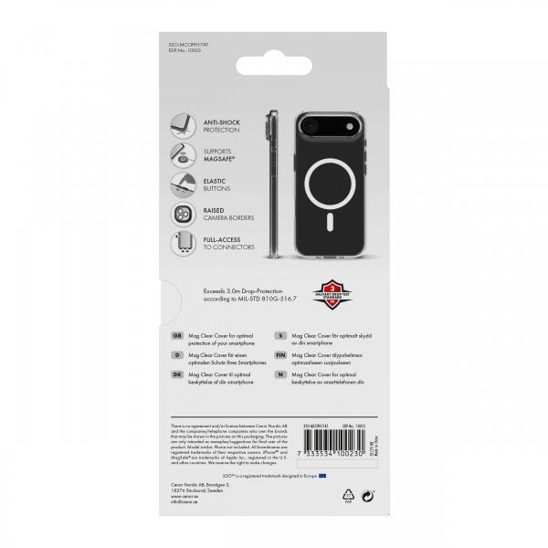 X2O iPhone Air Deksel Mag Clear Transparent