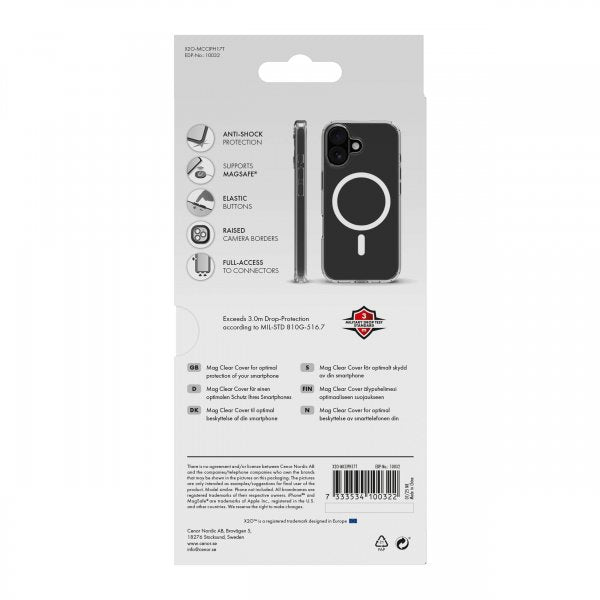 X2O iPhone 17 Deksel Mag Clear Transparent