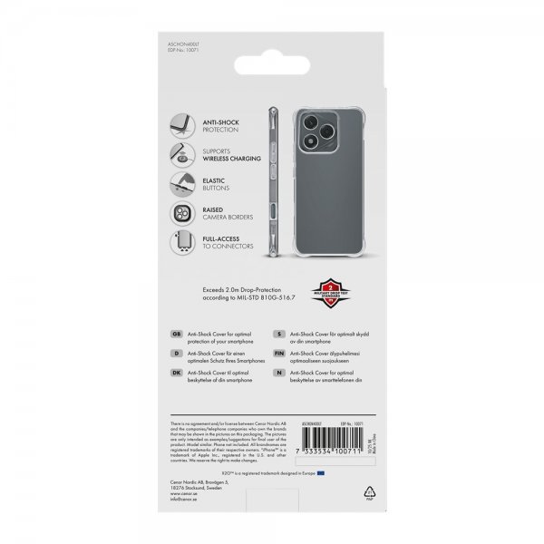 X2O Honor 400 Lite Deksel Anti-Shock Transparent