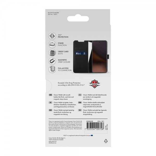 X2O Honor 400 Etui Classic Wallet Svart