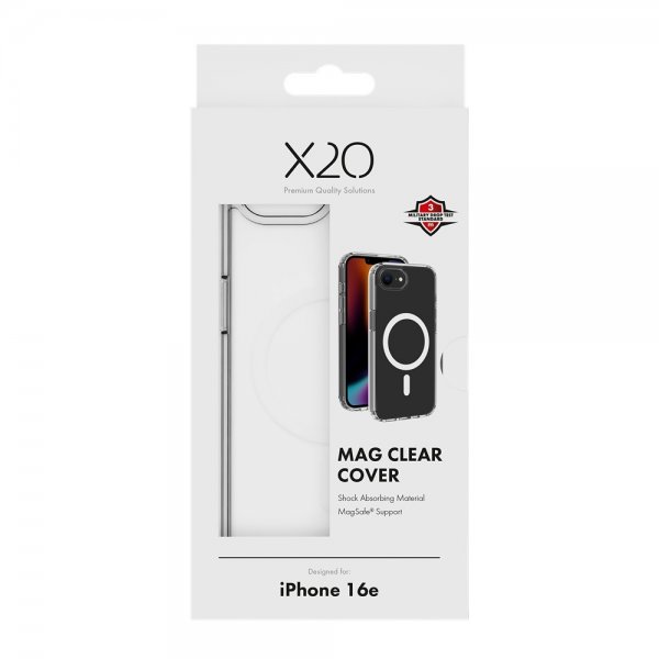 X2O iPhone 16e/17e Deksel Mag Clear Transparent