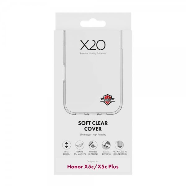 X2O Honor X5c Plus Deksel Soft Clear Cover Transparent