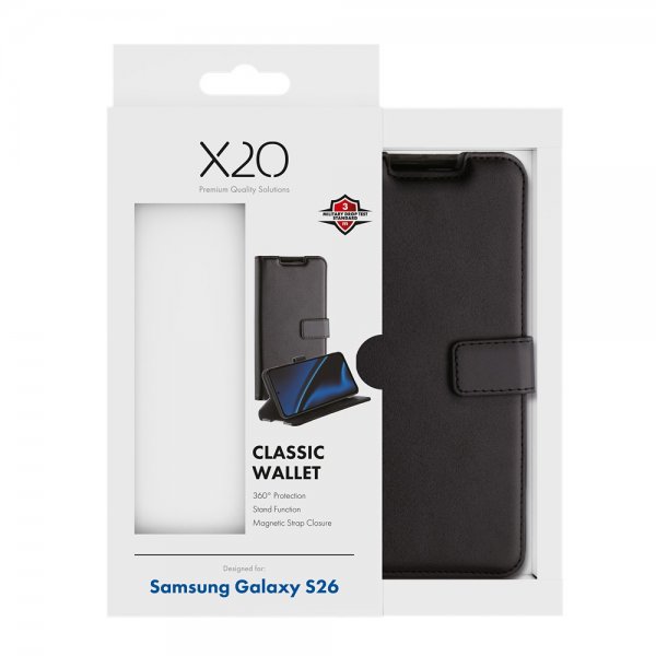 X2O Samsung Galaxy S26 Etui Classic Wallet Svart