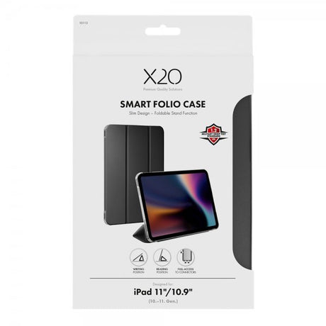 X2O iPad 10.9 (gen 10)/iPad 11 (A16) Etui Smart Folio Svart