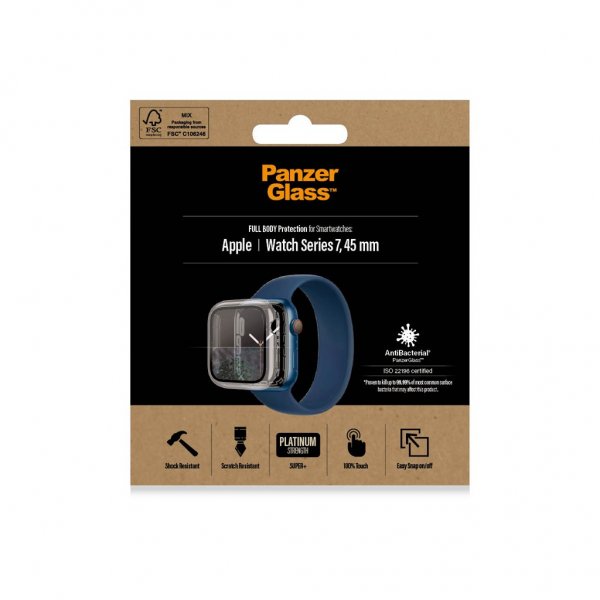 PanzerGlass Apple Watch 45mm Skjermbeskytter Full Body Transparent