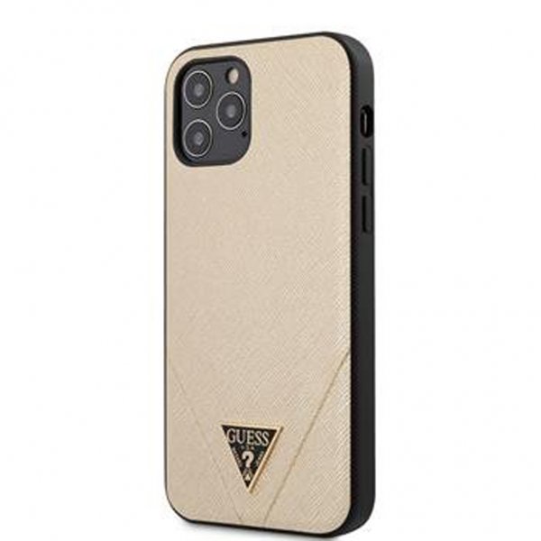 Guess iPhone 12 Pro Max Deksel Saffiano V Stitch Gull