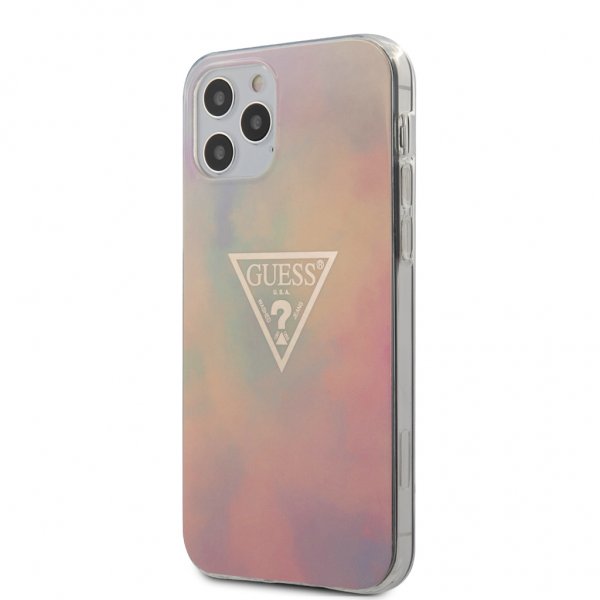 Guess iPhone 12/iPhone 12 Pro Deksel Gold Triangle Rosa