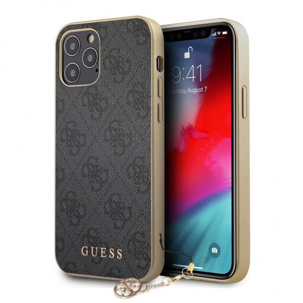 Guess iPhone 12/iPhone 12 Pro Deksel 4G Charms Grå