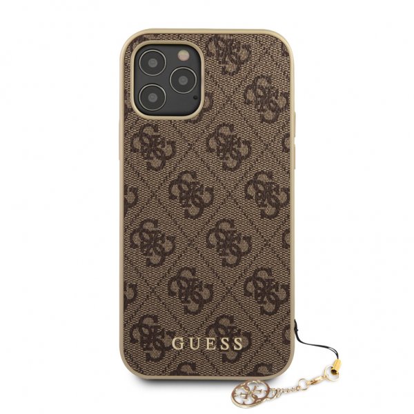Guess iPhone 12/iPhone 12 Pro Deksel 4G Charms Brun