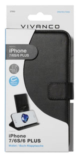 Vivanco iPhone 6/6S Plus/iPhone 7 Plus/iPhone 8 Plus Etui Classic Wallet Svart