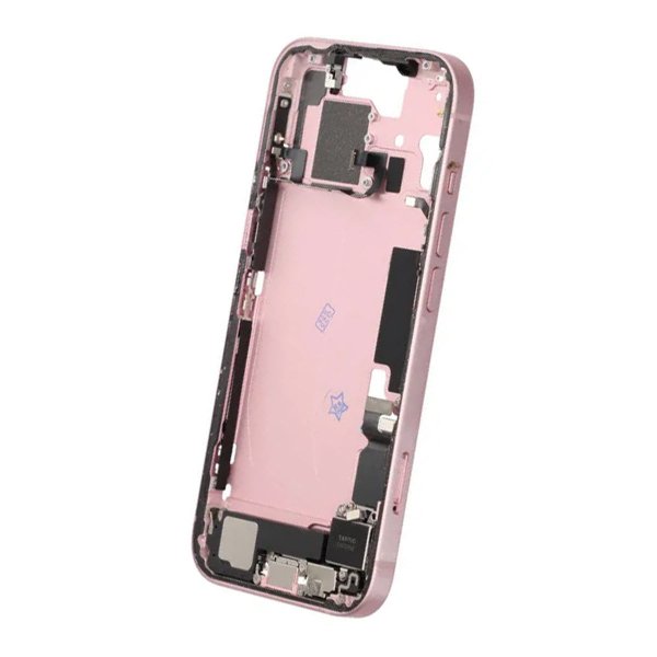 Midtramme med smådeler til iPhone 15 - rosa OEM