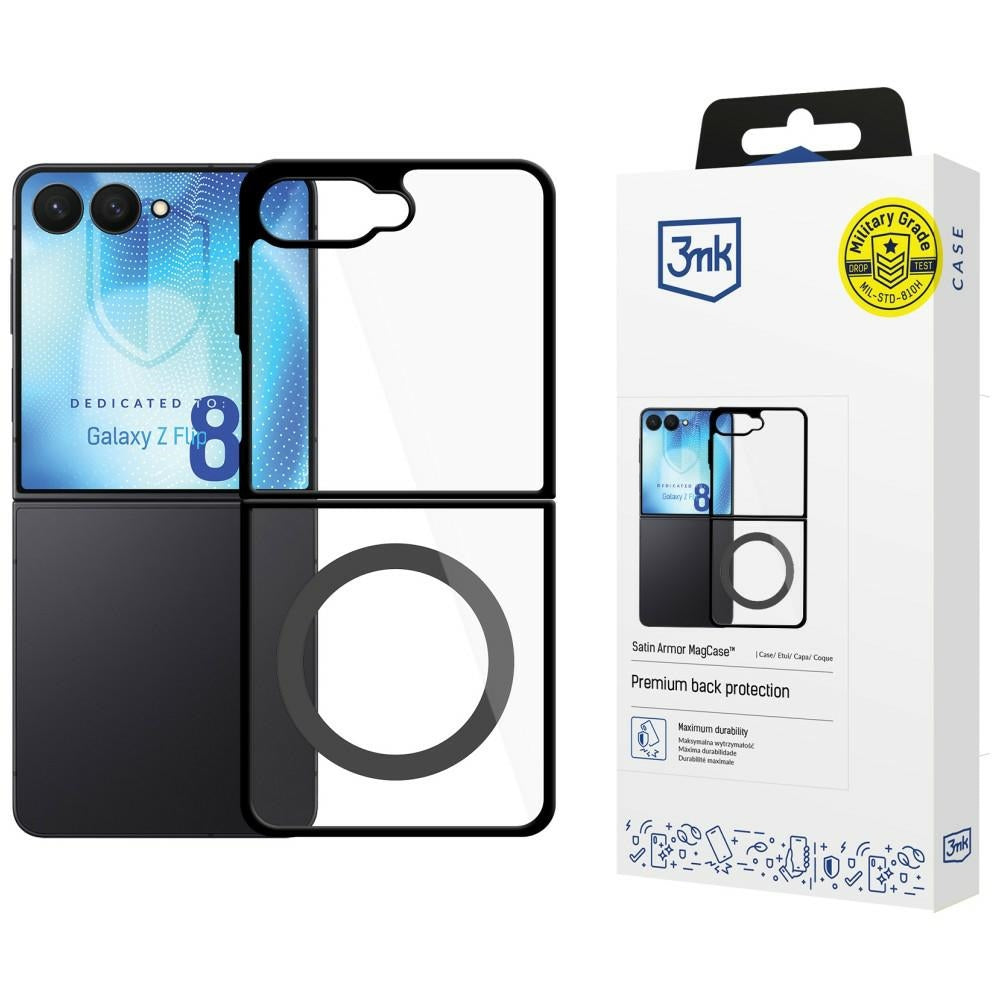 3mk Samsung Galaxy Z Flip 8 Deksel Satin Armor MagCase Svart