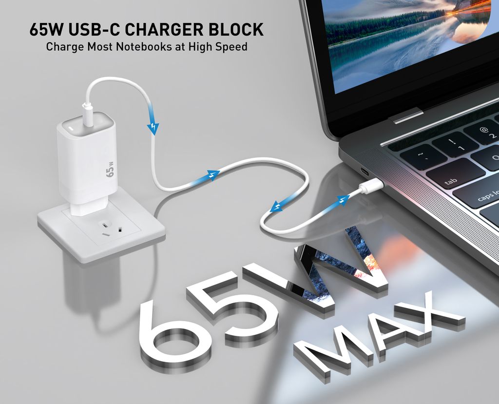 SiGN 65W Snabbladdare USB-C PD Hvit