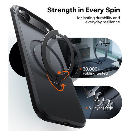 Torras iPhone Air Deksel Ostand Q3 Spin Obsidian Black