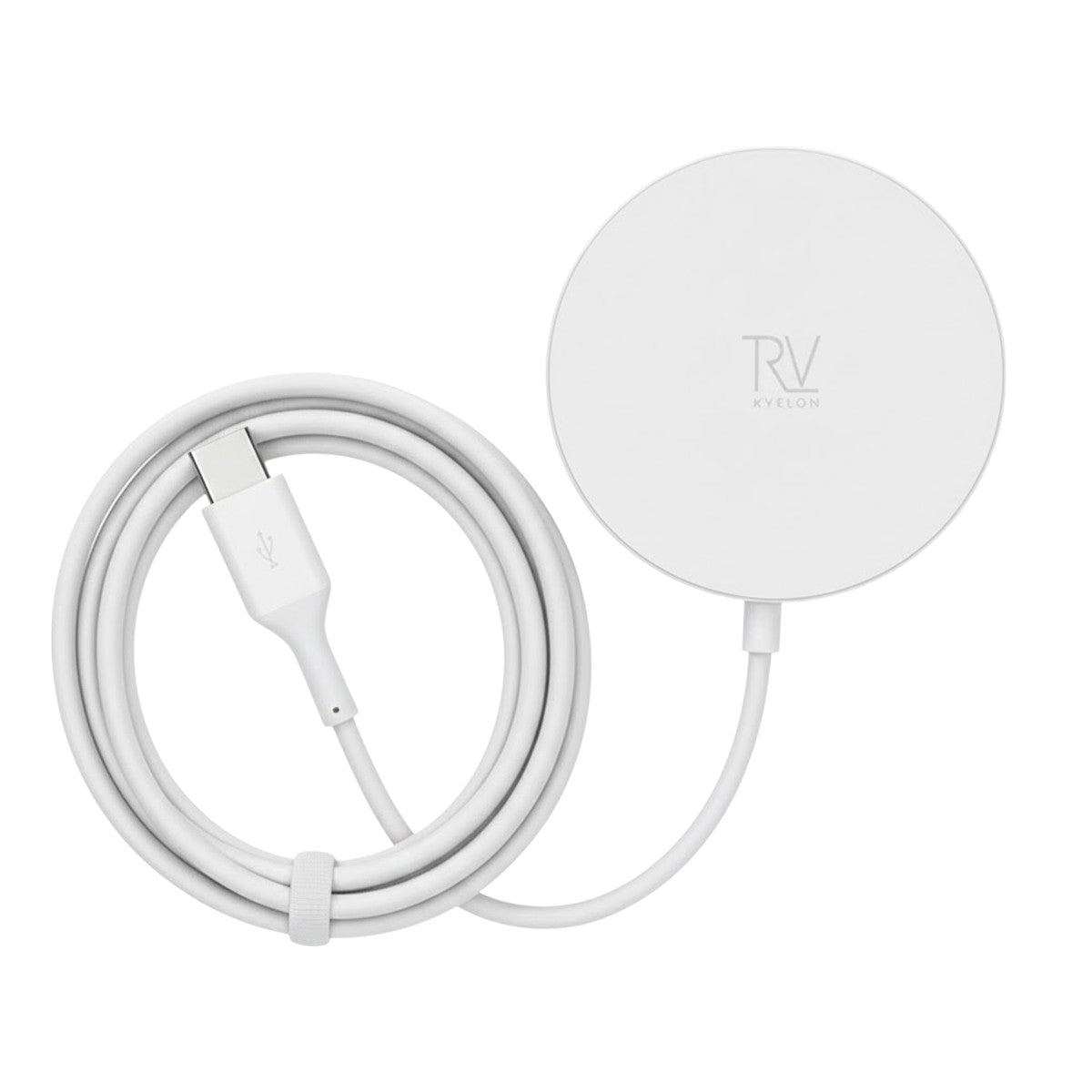 Rvelon Trådløs MagSafe Lader med stativ Qi2 15W USB-C Hvit