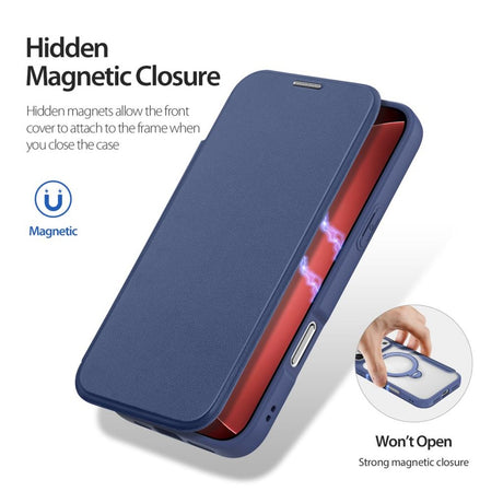 Dux Ducis iPhone 17 Pro Max/18 Pro Max Etui Skin X Pro Series Kickstand MagSafe Blå