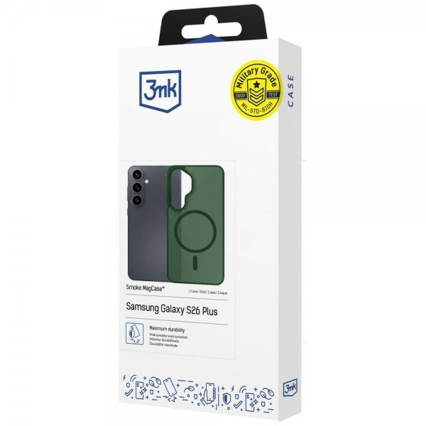 3mk Samsung Galaxy S26 Plus Deksel Smoke MagCase Grønn