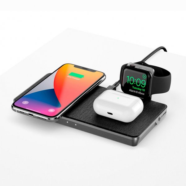 ALOGIC Ultra Power 4-i-1 Trådløs Dobbel Ladedokk med Apple Watch-lader