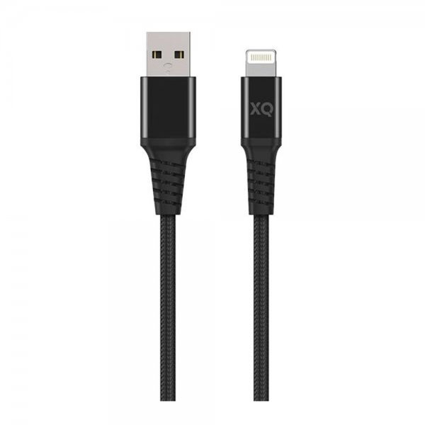 Xqisit Kabel Flettet USB-A/Lightning 2m Svart