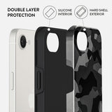 Burga iPhone 16e/iPhone 17e Deksel Tough Night Black Camo