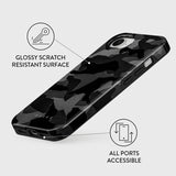 Burga iPhone 16e/iPhone 17e Deksel Tough Night Black Camo