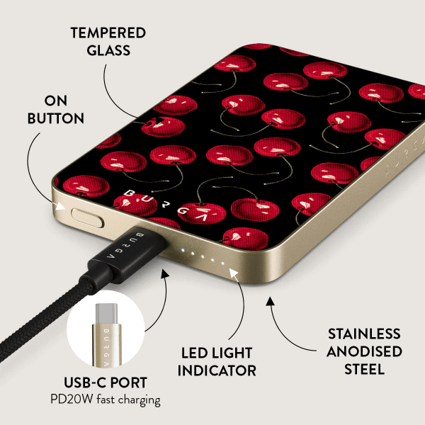 Burga Powerbank MagSafe 5000 mAh Cherrybomb Gull