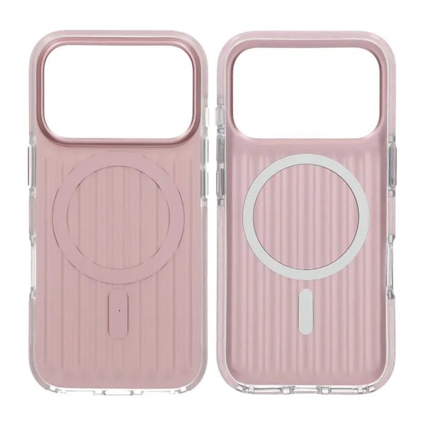 iPhone 17 Pro Deksel Korrugerte MagSafe Rosa